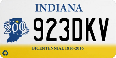 IN license plate 923DKV