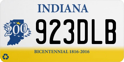 IN license plate 923DLB