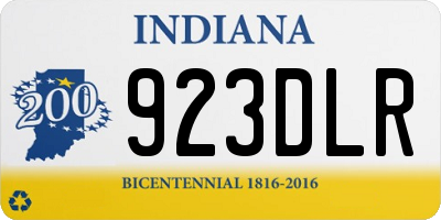 IN license plate 923DLR
