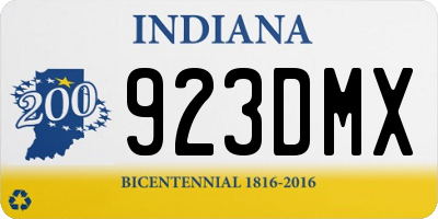 IN license plate 923DMX