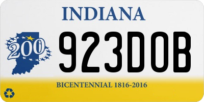 IN license plate 923DOB