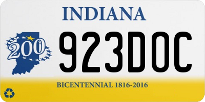 IN license plate 923DOC