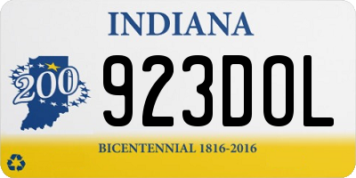 IN license plate 923DOL