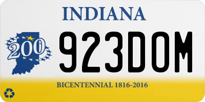 IN license plate 923DOM