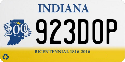 IN license plate 923DOP