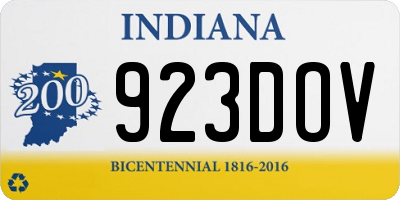 IN license plate 923DOV