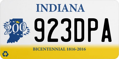 IN license plate 923DPA