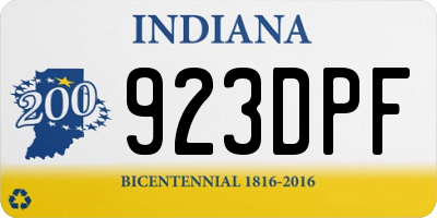 IN license plate 923DPF