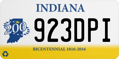 IN license plate 923DPI