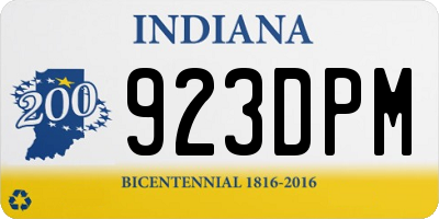 IN license plate 923DPM
