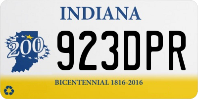 IN license plate 923DPR