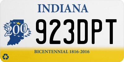 IN license plate 923DPT
