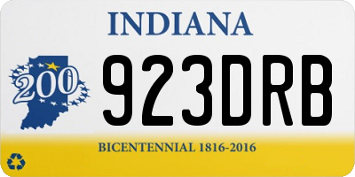 IN license plate 923DRB