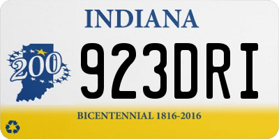 IN license plate 923DRI