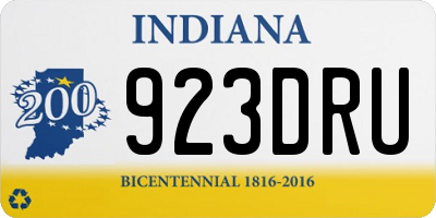IN license plate 923DRU