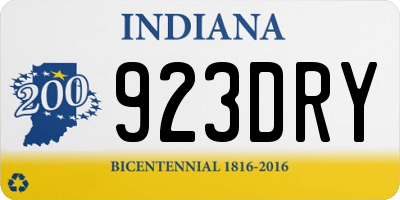 IN license plate 923DRY