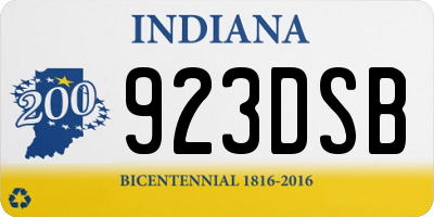 IN license plate 923DSB