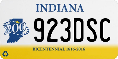 IN license plate 923DSC