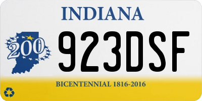 IN license plate 923DSF