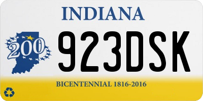 IN license plate 923DSK