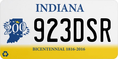 IN license plate 923DSR