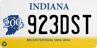 IN license plate 923DST