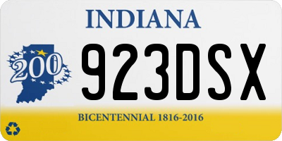 IN license plate 923DSX