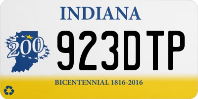 IN license plate 923DTP