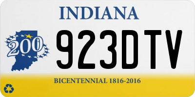 IN license plate 923DTV