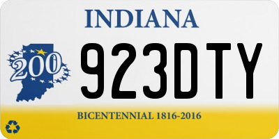 IN license plate 923DTY