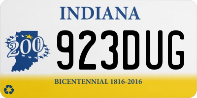 IN license plate 923DUG