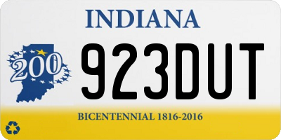 IN license plate 923DUT