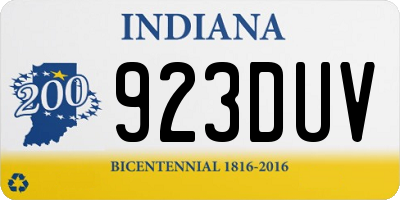 IN license plate 923DUV