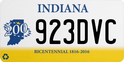 IN license plate 923DVC