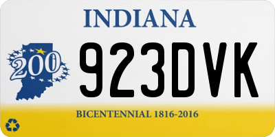 IN license plate 923DVK