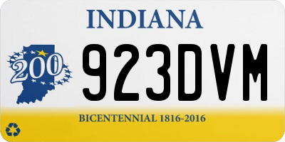 IN license plate 923DVM