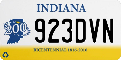 IN license plate 923DVN