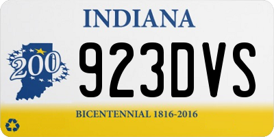 IN license plate 923DVS