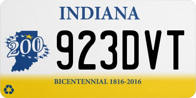 IN license plate 923DVT