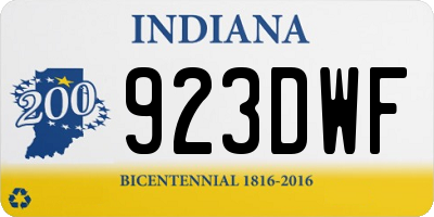 IN license plate 923DWF