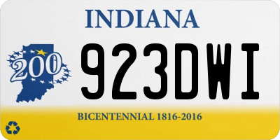 IN license plate 923DWI