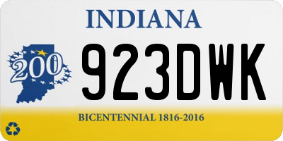 IN license plate 923DWK