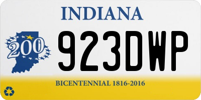 IN license plate 923DWP