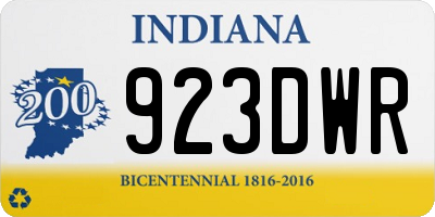 IN license plate 923DWR