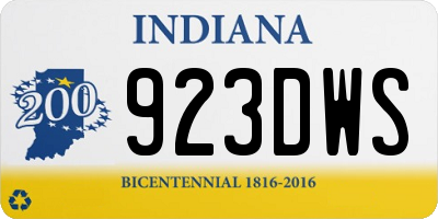 IN license plate 923DWS