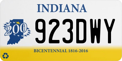 IN license plate 923DWY