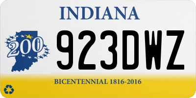 IN license plate 923DWZ