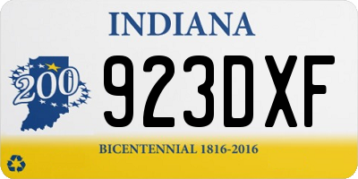 IN license plate 923DXF