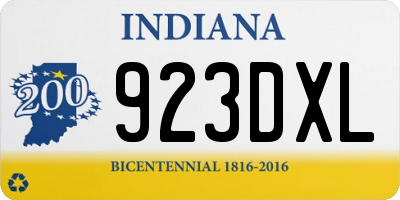 IN license plate 923DXL