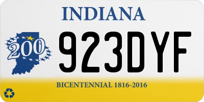 IN license plate 923DYF